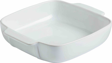 Kwadratowe naczynie do pieczenia sygnowane przez Pyrex - ceramiczne - 22x22 cm - białe