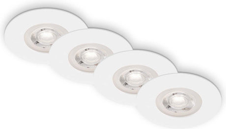 Briloner kulana - zestaw 4 reflektorów wpuszczanych LED - oświetlenie łazienki - możliwość przyciemniania - ø9 cm - ip44 - 4,9 w - 480 lm - 3000 k - biały