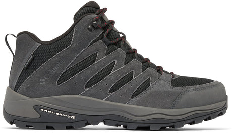 Wodoodporne męskie buty turystyczne Columbia redmond™ iv mid – czarny, górski czerwony