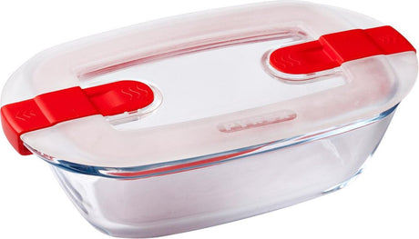 Pyrex Cook, pojemnik na żywność do podgrzewania, prostokątny z pokrywką 17 x 10 cm
