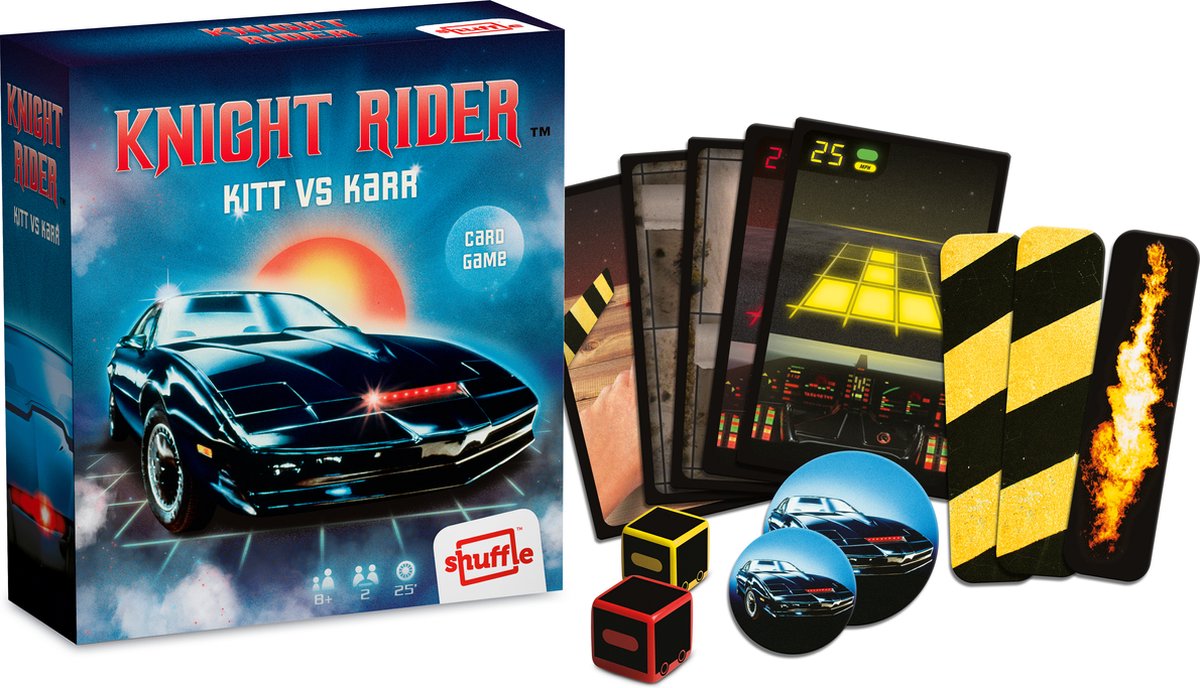 Shuffle Knight Rider - retro - Kitt vs Karr - gra karciana