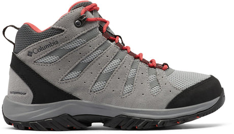 Wodoodporne damskie buty turystyczne Columbia Redmond iii Mid - parowe, czerwony koral