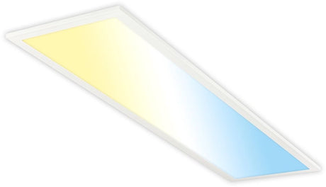 B.K.licht briloner piatto – lampa sufitowa – eek a źródło światła* – panel LED – możliwość ściemniania za pomocą pilota – regulacja CCT – biały – 100 x 25 x 6 cm