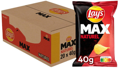 Lay's max natural - żebrowane chipsy - 20 x 40 gramów