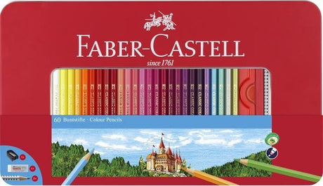 Kredki Faber-castell - zamek - puszka 60 sztuk z akcesoriami - fc-115894