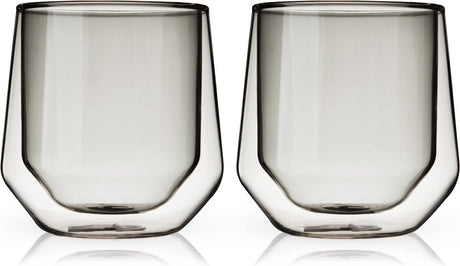 Szklanka Viski aurora - podwójne ścianki - szkło - 266ml - 2 sztuki - dym