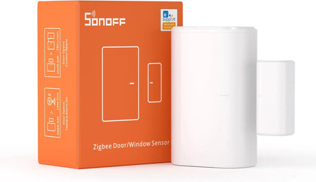 Czujnik otwarcia Sonoff Zigbee do systemu inteligentnego domu z okienkiem na baterię