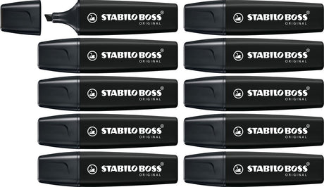 Oryginał Stabilo Boss - zakreślacz - czarny - pudełko 10 sztuk