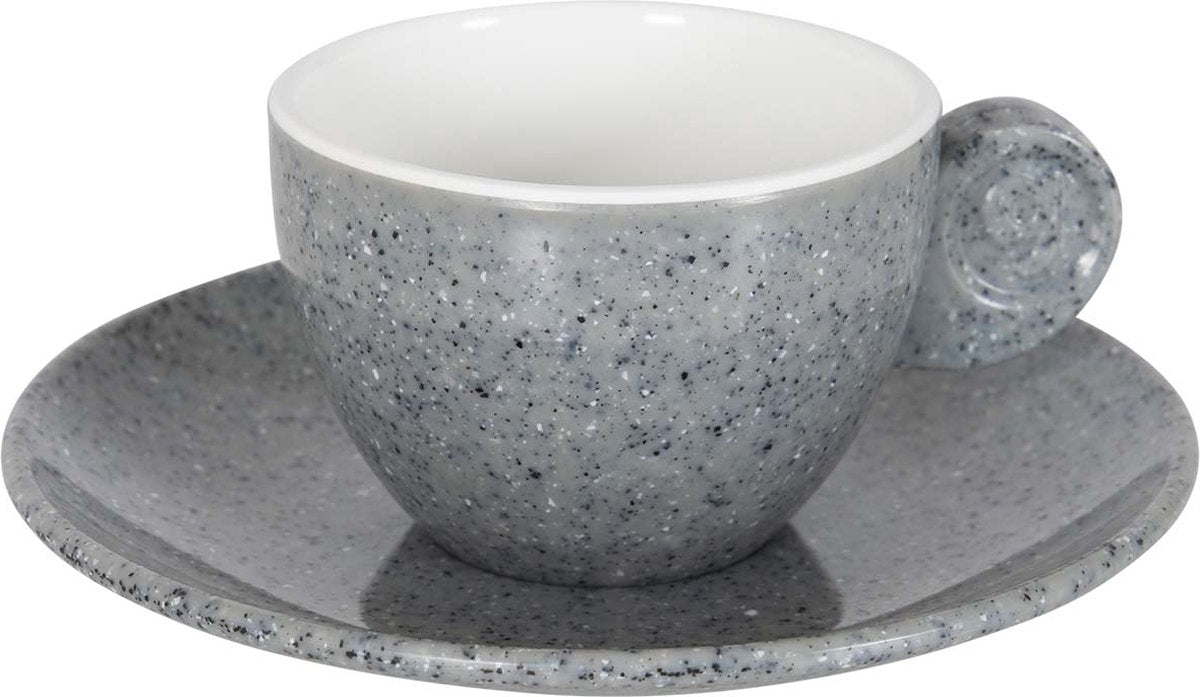 Gimex - linia solidna - zestaw do espresso - granit - szary - 85 ml - 2 sztuki