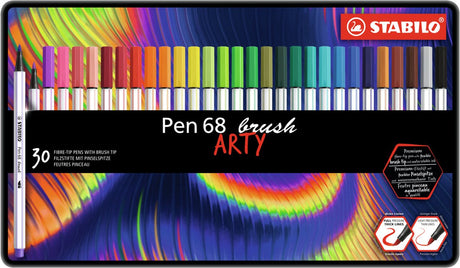 Stabilo pen 68 pędzel - pisak - arty - metal zestaw 30 sztuk