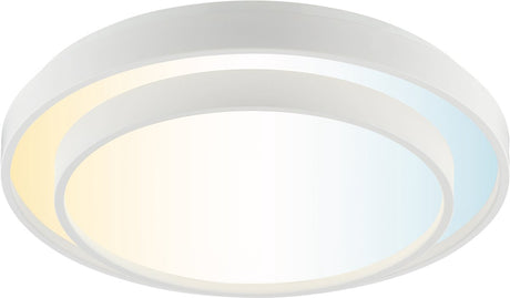Brilliant faruz - lampa sufitowa - ø 39 cm - led 10w - cct - 3000k-6500k - możliwość ściemniania - lampka nocna - timer - pilot - biały