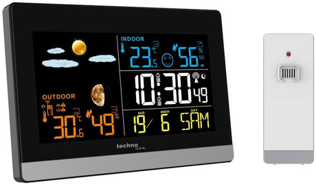 Stacja pogodowa Nexttime technoline ws 6455 144x96x38mm czarno-srebrny wyświetlacz LCD