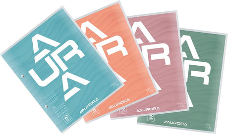 Blok kursowy Aurora, ft 16,5 x 21 cm, 75 arkuszy, perforacja z 2 otworami, komercyjna kratka 10 sztuk