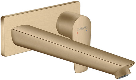Hansgrohe talis e - wastafelmengkraan - ééngreeps bediening - met afvoerplug - 225mm maat - brushed bronze