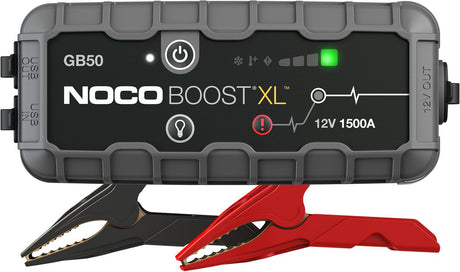 Litowe urządzenie rozruchowe Noco Boost XL GB50 - pomoc rozruchowa 1500 amperów - ładowarka USB do tabletu typu smartfon - latarka LED 200 lumenów