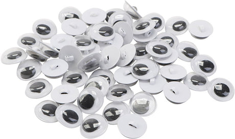 Firma Creativ Googly Eyes - czarno-białe - przyszyj oczy tworząc przytulanki - przyszyj - 10 mm - 50 par - 100 sztuk