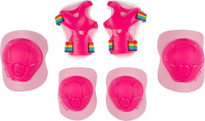 Nijdam skate beschermset - pink rainbows - roze wit - m