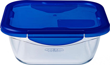Pyrex - miska Cook Go kwadratowa z pokrywką 0,8 litra - przezroczysta