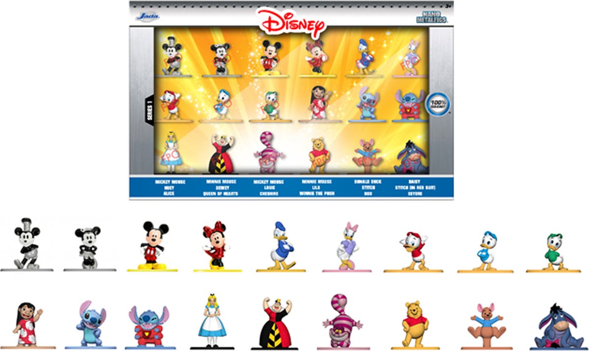 Jada Toys Disney Nano Wave 1 figurki kolekcjonerskie, 18 szt.