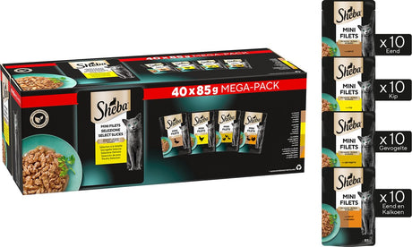 Karma dla kota Sheba - mini filety - drób w sosie - mega opakowanie 40x85g