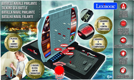 Lexibook podświetlany mówiący elektroniczny pancernik – 1 do 2 graczy (fr en es pt)