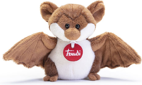 Trudi - no knuffel vleermuis parco adamello brenta 25 cm - handgemaakt in italie - zacht pluche - knuffeldier voor jongens en meisjes - bruin - 25x14x8 cm maat xs