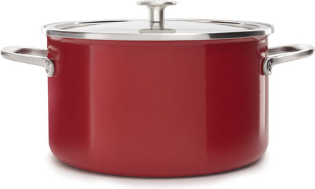 Rondel Kitchenaid ze stalowym rdzeniem emaliowany 24 cm 6 l - czerwień cesarska - indukcyjna - bez pfas