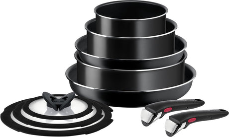 Tefal ingenio Easy Cook Clean - zestaw patelni - 10 szt. - nie nadaje się do indukcji - można układać w stosy - wyjmowany uchwyt