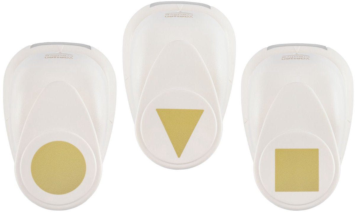 Vaessen creative pons set - figuurpons - vormen - 3 st. - 1,8 tot 2,5 cm
