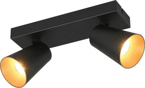 Trio Sharp - punktowy - czarny mat - wył. 2x gu10 4,9w - montaż naścienny