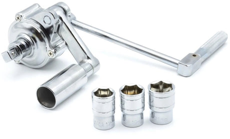 Klucz do przenoszenia mocy Geko - przełożenie 1:16 - zawiera nasadki 17 mm, 19 mm, 21 mm