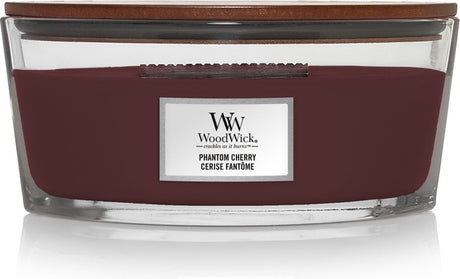 Świeca zapachowa Woodwick Heartwick Flame ellipse - wiśnia fantomowa - 50 godzin palenia