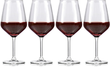 Kieliszki do wina Alpina czerwone wino - 4 sztuki kieliszki do czerwonego wina - kieliszek do wina 50cl - zestaw kieliszków do wina - zestaw kieliszków do obiadu - kieliszki do wina - przezroczyste szkło