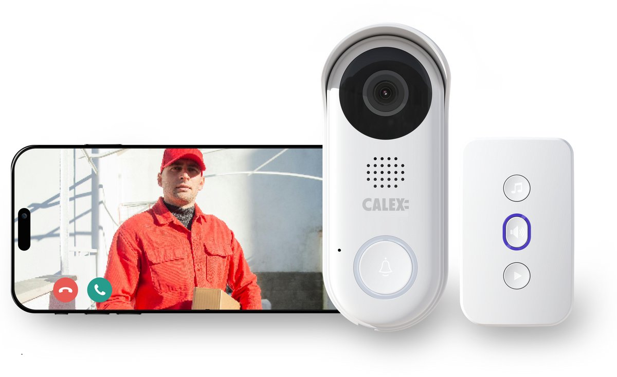 Dzwonek wideo Calex z kamerą - inteligentny dzwonek do drzwi z dzwonkiem