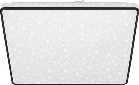 Briloner - lampa sufitowa LED - lampa sufitowa z gwiaździstym niebem - dekor gwiazdowy - neutralne białe światło - 37x37x4,5 cm - czarny