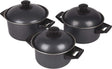 Bo-camp - pannenset - rondo - 3-delig - carbonstaal