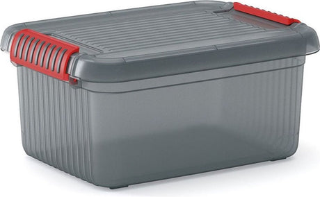 Kis 237490 opbergbox k latch stapelbaar (b x h x d) 390 x 180 x 290 mm rook-grijs, doorschijnend 1 stuk(s)