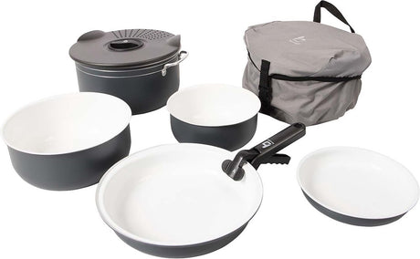 Bo-camp - zestaw patelni - kemping - 7-częściowy - powłoka ceramiczna - aluminium