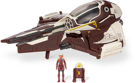 Jazwares Star Wars – opakowanie zbiorcze pojazdów (figurka pojazdu 7,5 cm + pojazd 7,5 cm) – Ahsoka Tano – zestaw pudełkowy ewolucji Starfighter