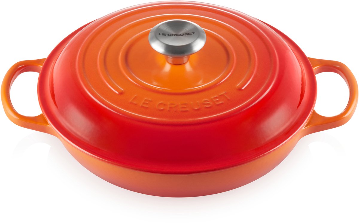 Le creuset - signature campagnard braadpan oranjerood 30 cm