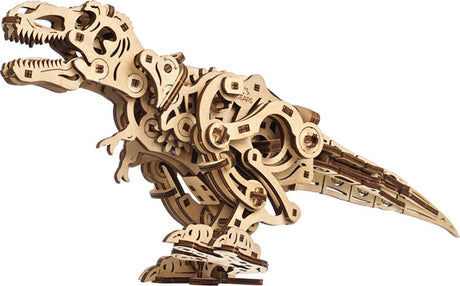 Model budynku Ugears 3D - Tyrannosaurus rex - mechaniczny zestaw do budowania z drewna - zabawki edukacyjne