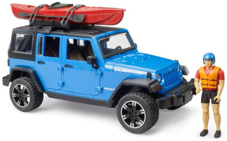 Bruder jeep wrangler rubicon z kajakiem i kajakarzem 1:16