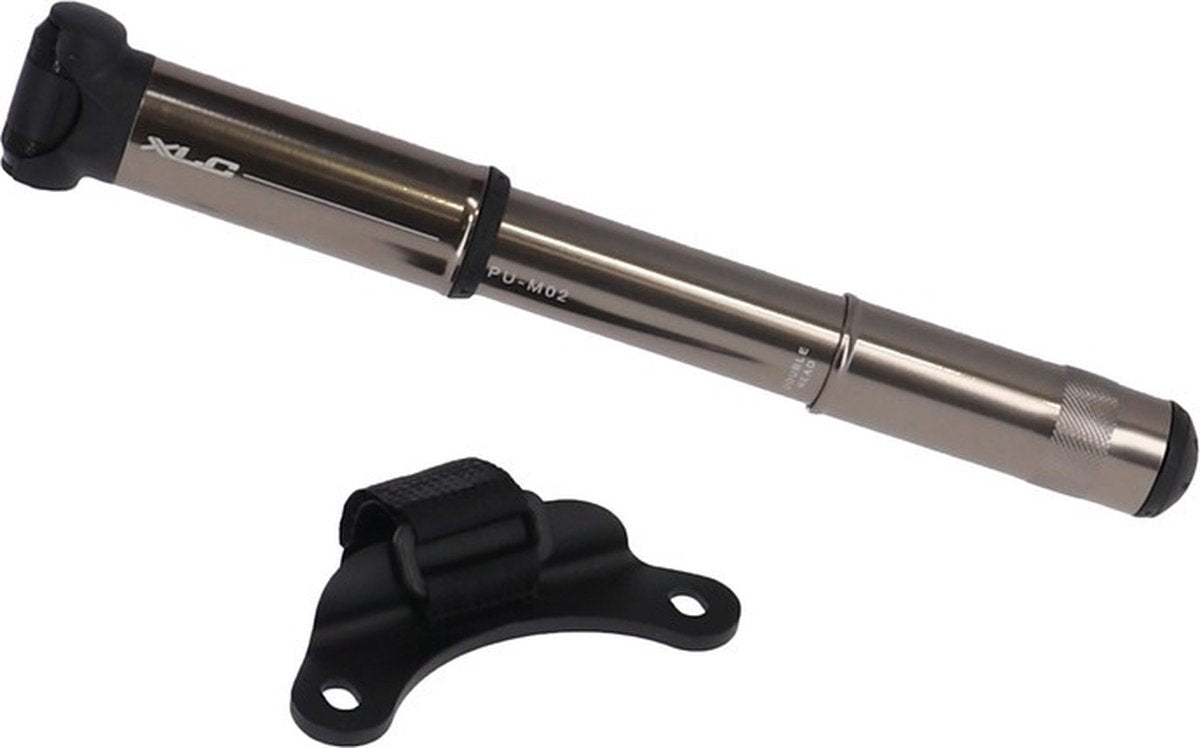 Mini pompka rowerowa MTB XLC PU-M02 - aluminium - czarno-srebrna