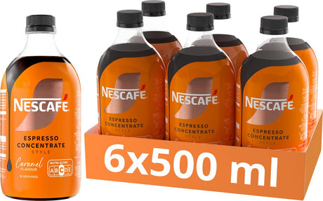 Nescafé espresso koncentrat styl karmelowy 6×500 ml – koncentrat kawowy – koncentrat w płynie – koncentrat do kawy mrożonej – 16 porcji