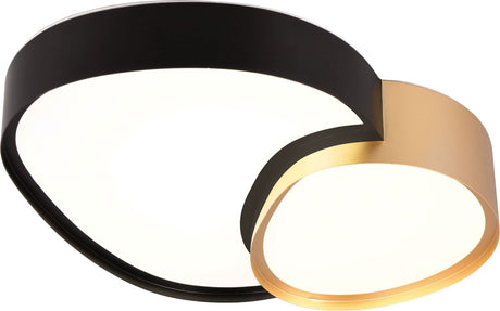 Trio rise - plafondlamp - zwart goud - incl. 1x smd 21w - geintergreerde dimmer - memory functie - lichtkleur instelbaar