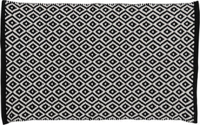 Differnz wales badmat 100% katoen zwart wit 50 x 80 cm
