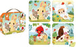 Janod - puzzle kartonowe - 4 puzzle farma po 6, 9, 12 i 16 elementów