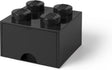 Lego - pudełko do przechowywania szuflady na biurko, klocek 4 - plastik - czarny