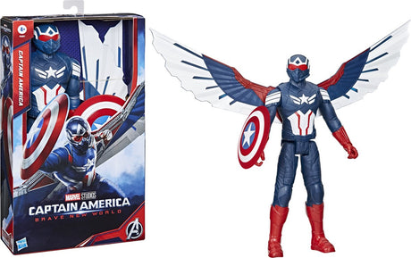 Hasbro Marvel Studios Kapitan Ameryka Nowy wspaniały świat, 12-calowa figurka Kapitana Ameryki Deluxe, akcesoria do tarcz