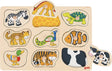 Drewniane puzzle ze zwierzętami Goki, 9 elementów.